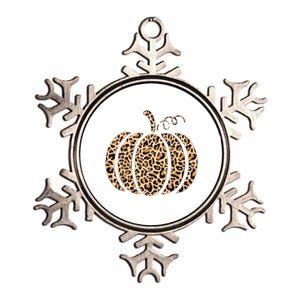 Pumpkin Leopard Print Cheetah Fall Graphic Thanksgiving Metallic Star Ornament