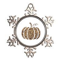 Pumpkin Leopard Print Cheetah Fall Graphic Thanksgiving Metallic Star Ornament