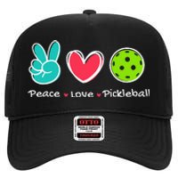 Peace Love Pickleball Court Play Loves Pickleball High Crown Mesh Back Trucker Hat