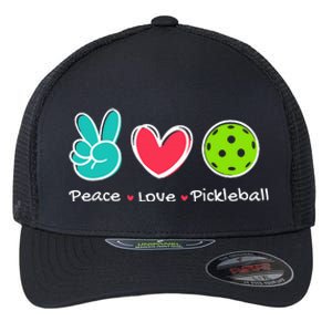 Peace Love Pickleball Court Play Loves Pickleball Flexfit Unipanel Trucker Cap