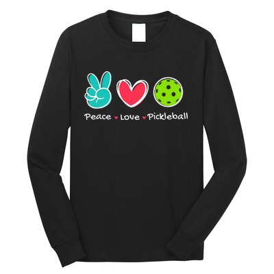 Peace Love Pickleball Court Play Loves Pickleball Long Sleeve Shirt