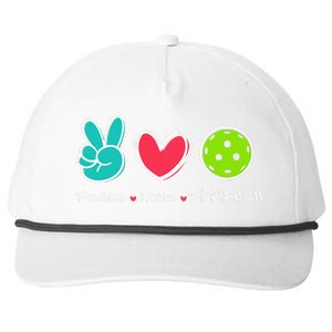 Peace Love Pickleball Court Play Loves Pickleball Snapback Five-Panel Rope Hat