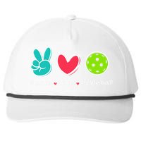 Peace Love Pickleball Court Play Loves Pickleball Snapback Five-Panel Rope Hat