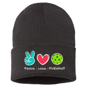 Peace Love Pickleball Court Play Loves Pickleball Sustainable Knit Beanie