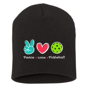 Peace Love Pickleball Court Play Loves Pickleball Short Acrylic Beanie