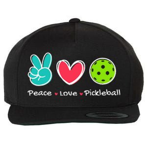 Peace Love Pickleball Court Play Loves Pickleball Wool Snapback Cap