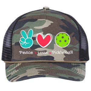 Peace Love Pickleball Court Play Loves Pickleball Retro Rope Trucker Hat Cap