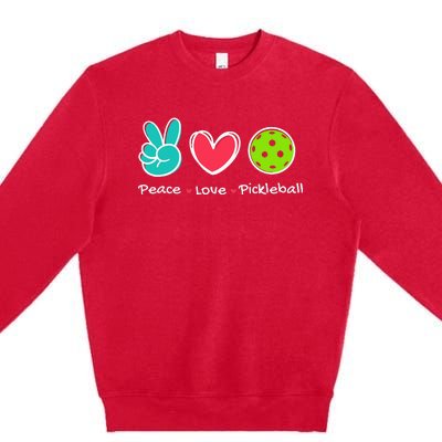 Peace Love Pickleball Court Play Loves Pickleball Premium Crewneck Sweatshirt