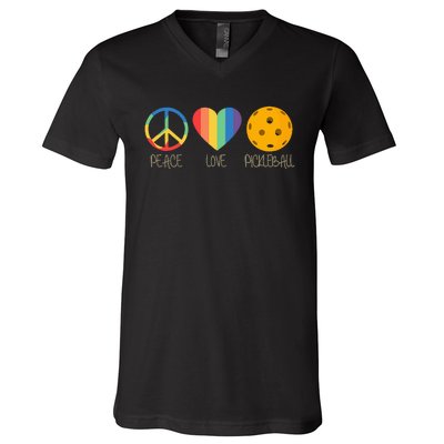 Peace Love Pickleball V-Neck T-Shirt