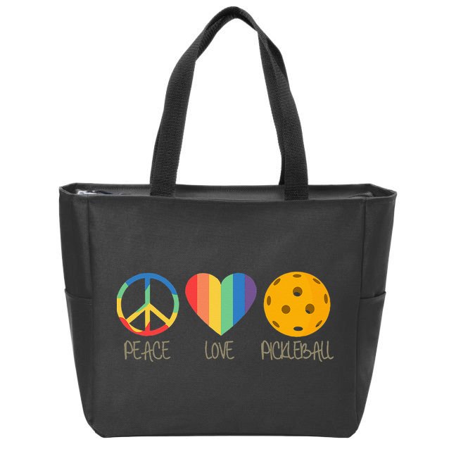Peace Love Pickleball Zip Tote Bag