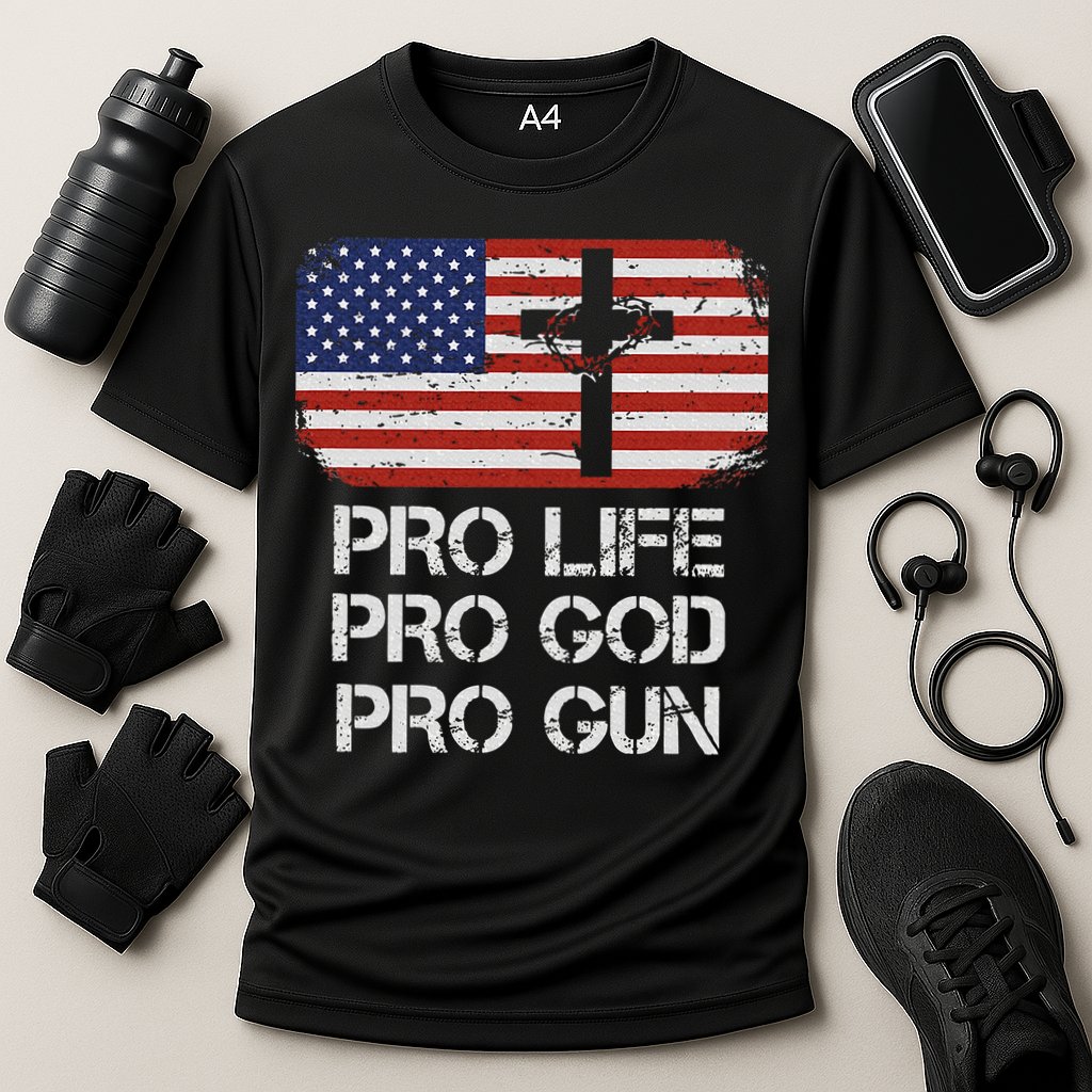 Pro Life Pro God Pro Gun Conservative Cooling Performance Crew T-Shirt