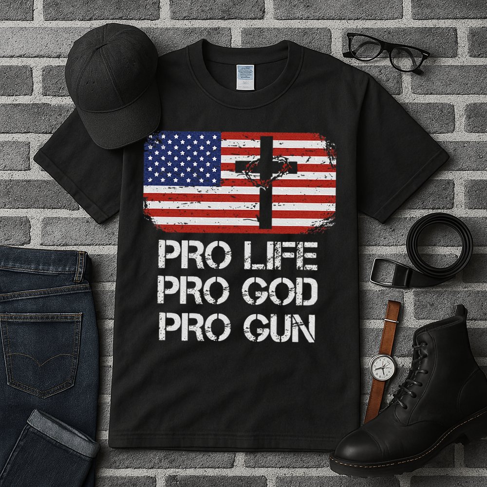 Pro Life Pro God Pro Gun Conservative Tall T-Shirt