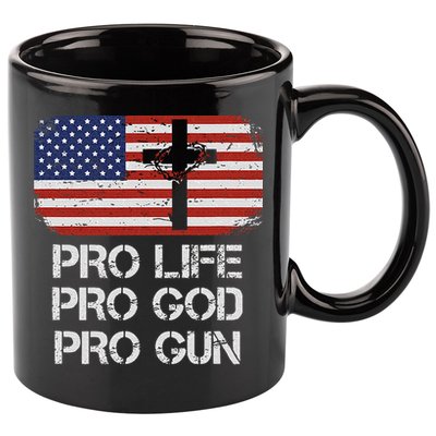 Pro Life Pro God Pro Gun Conservative 11oz C Handle Ceramic Mug
