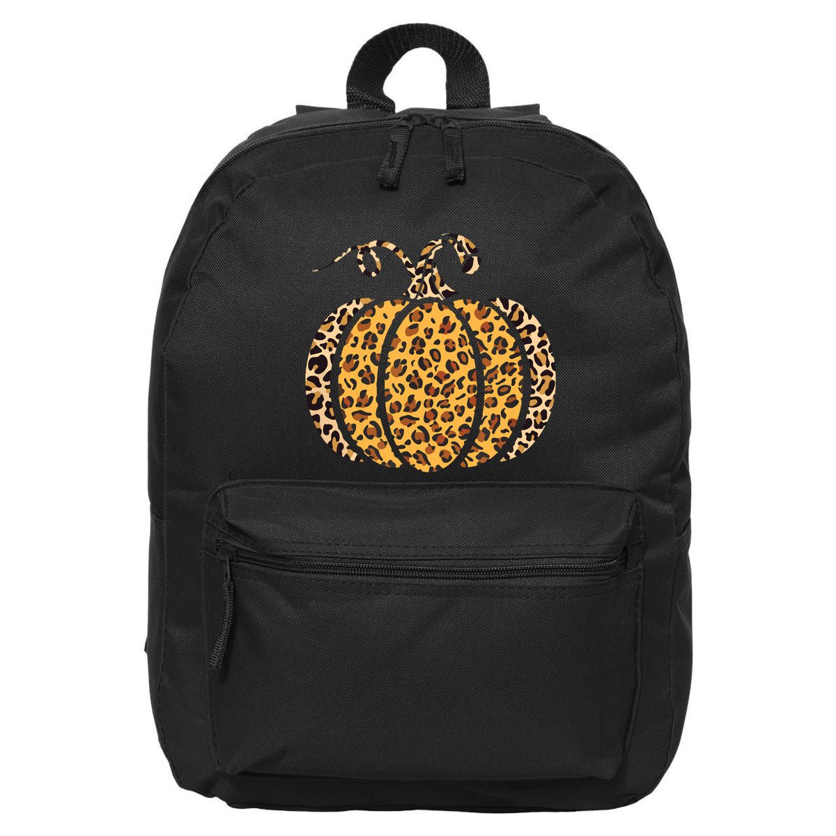 Pumpkin Leopard Print Funny Halloween Costume Autumn Pumpkin 16 in Basic Backpack