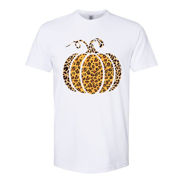 Pumpkin Leopard Print Funny Halloween Costume Autumn Pumpkin Softstyle CVC T-Shirt