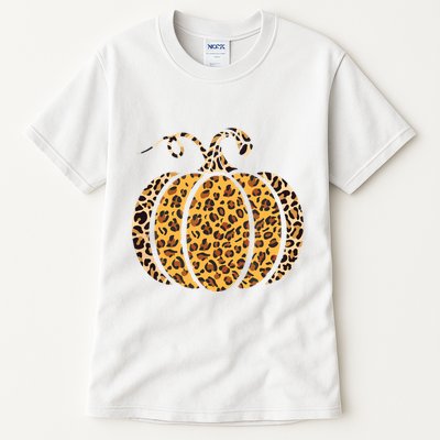 Pumpkin Leopard Print Funny Halloween Costume Autumn Pumpkin Tall T-Shirt