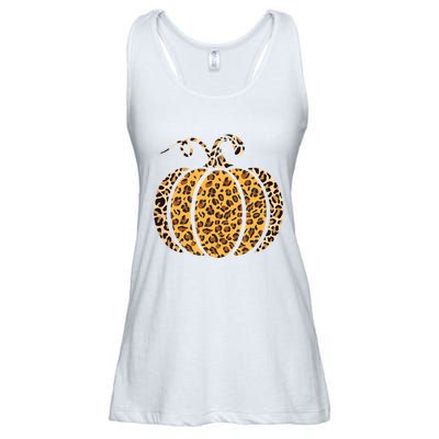 Pumpkin Leopard Print Funny Halloween Costume Autumn Pumpkin Ladies Essential Flowy Tank