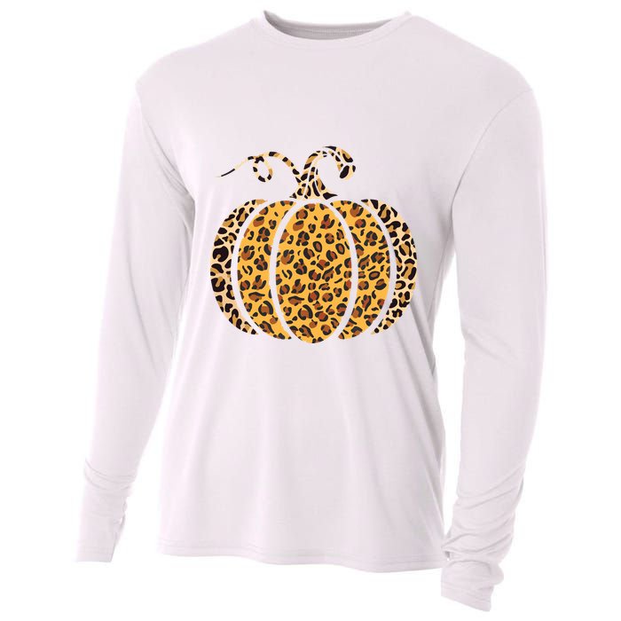 Pumpkin Leopard Print Funny Halloween Costume Autumn Pumpkin Cooling Performance Long Sleeve Crew