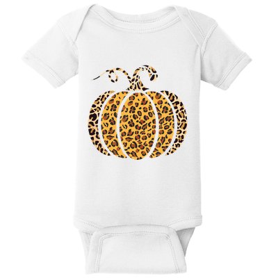 Pumpkin Leopard Print Funny Halloween Costume Autumn Pumpkin Baby Bodysuit