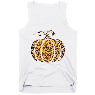 Pumpkin Leopard Print Funny Halloween Costume Autumn Pumpkin Tank Top