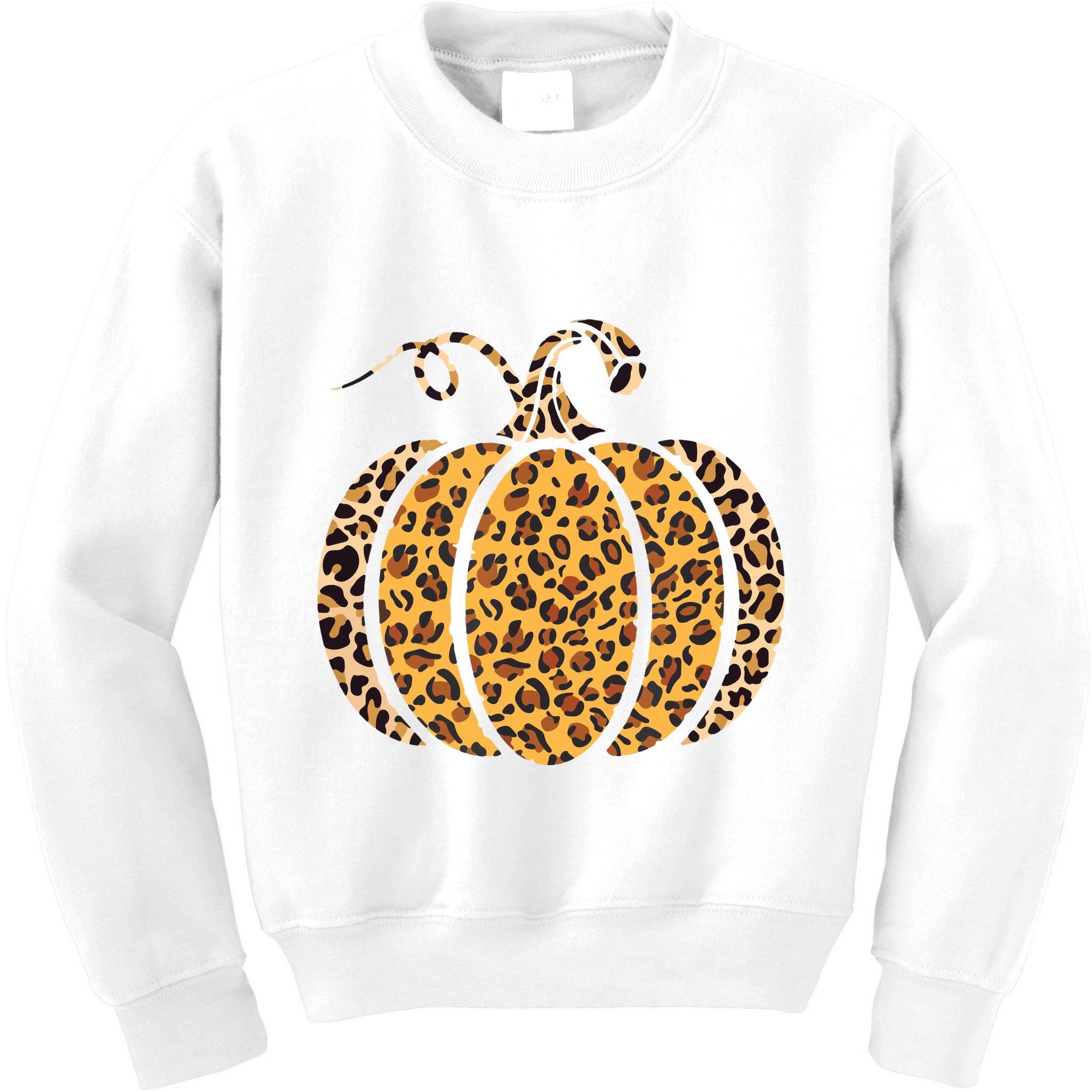 Pumpkin Leopard Print Funny Halloween Costume Autumn Pumpkin Kids Sweatshirt