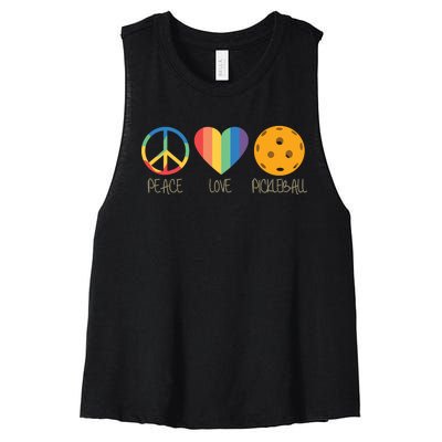 Peace Love Pickleball Women's Racerback Cropped Tank