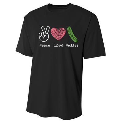 Peace Love Pickles Retro Pickles Lover Food Lover Performance Sprint T-Shirt