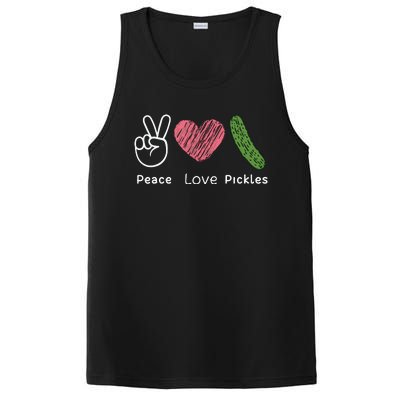 Peace Love Pickles Retro Pickles Lover Food Lover PosiCharge Competitor Tank