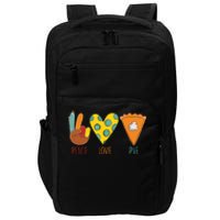 Peace Love Pumpkin Pie Turkey Thanksgiving Day Fall Autumn Impact Tech Backpack