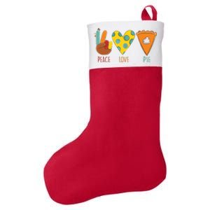 Peace Love Pumpkin Pie Turkey Thanksgiving Day Fall Autumn Felt Holiday Christmas Stocking