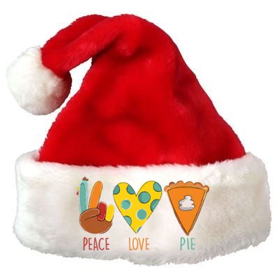 Peace Love Pumpkin Pie Turkey Thanksgiving Day Fall Autumn Premium Christmas Santa Hat