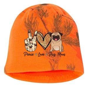 Peace Love Pug Mom Funny Dog Mom Puppy Lover Mothers Day Kati - Camo Knit Beanie