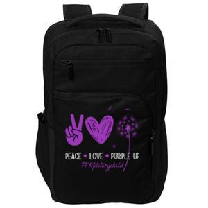 Peace Love Purple Up Military Child Impact Tech Backpack