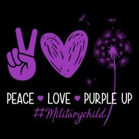 Peace Love Purple Up Military Child 16 in Basic Backpack