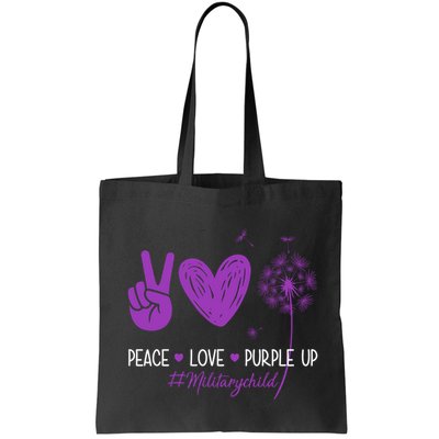 Peace Love Purple Up Military Child Bag