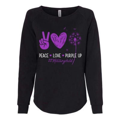 Peace Love Purple Up Military Child Womens California Wash Sweatshirt