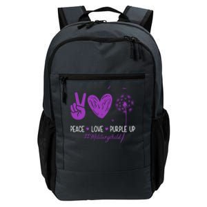 Peace Love Purple Up Military Child Daily Commute Backpack