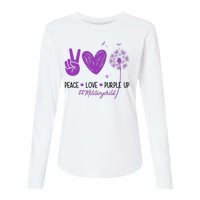 Peace Love Purple Up Military Child Womens Cotton Relaxed Long Sleeve T-Shirt