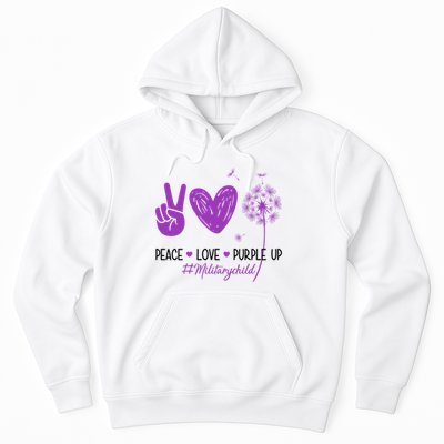 Peace Love Purple Up Military Child Hoodie