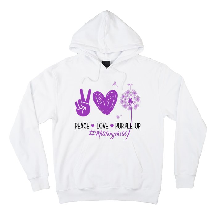 Peace Love Purple Up Military Child Hoodie