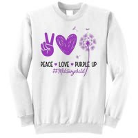 Peace Love Purple Up Military Child Sweatshirt