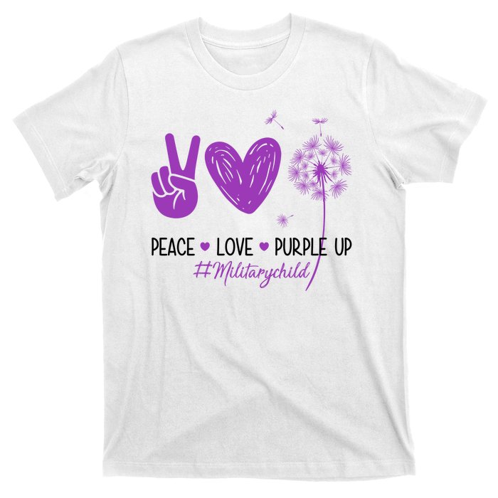 Peace Love Purple Up Military Child T-Shirt