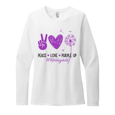 Peace Love Purple Up Military Child Womens CVC Long Sleeve Shirt