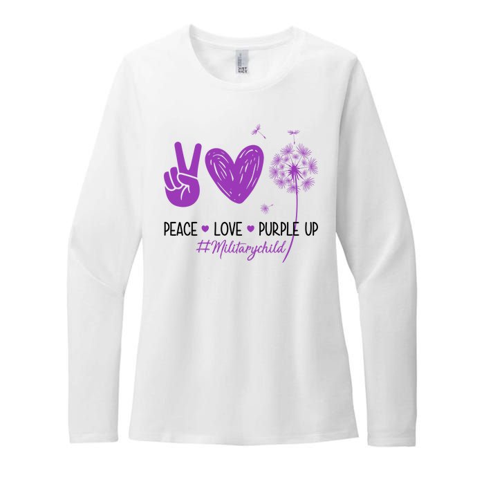 Peace Love Purple Up Military Child Womens CVC Long Sleeve Shirt