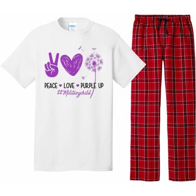 Peace Love Purple Up Military Child Pajama Set