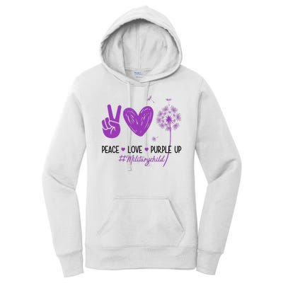 Peace Love Purple Up Military Child Women's Pullover Hoodie