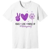 Peace Love Purple Up Military Child Premium T-Shirt