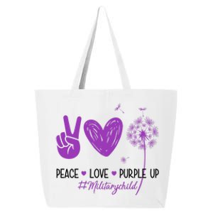 Peace Love Purple Up Military Child 25L Jumbo Tote