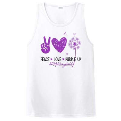 Peace Love Purple Up Military Child PosiCharge Competitor Tank