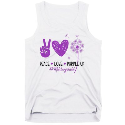 Peace Love Purple Up Military Child Tank Top